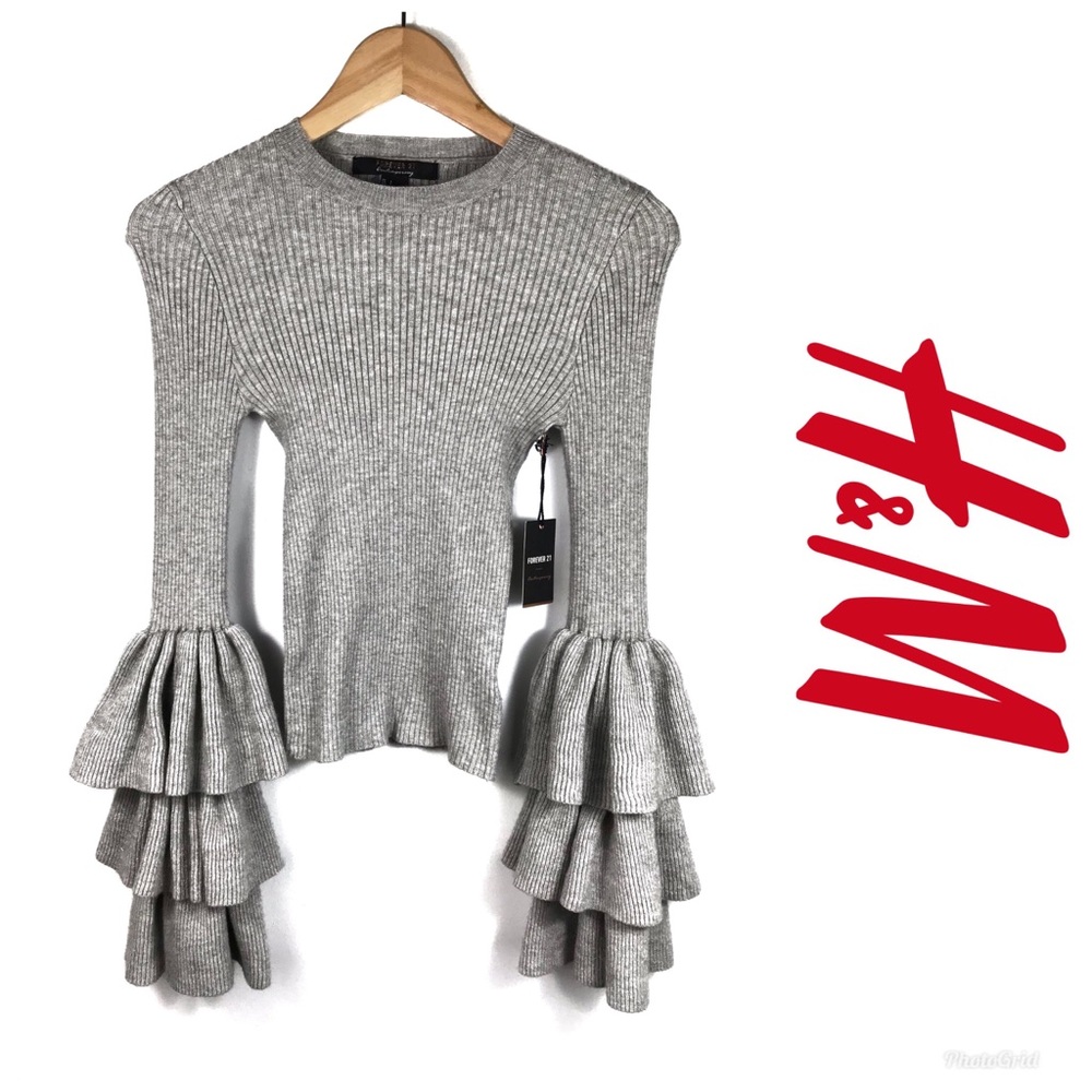 NWT H&M Bell Sleeve Top Sz S